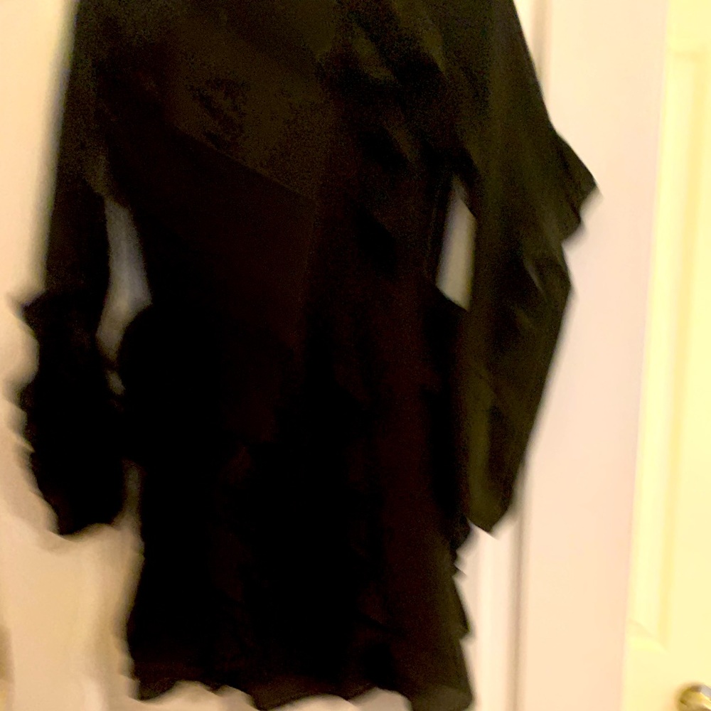 Fun black ruffle embellished not see through where it counts